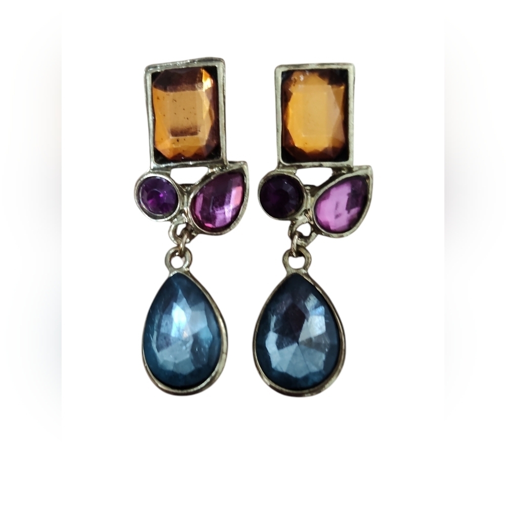Fashion Elegant Multicolor Crystal Drop Gold Dangles